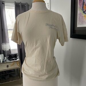 Two Hollister Cream/Green Short Sleeve Tees
